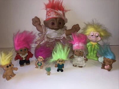 LOTE DE 9 MUÑECAS TROLLS VINTAGE AÑOS 80 90 Treasure Trolls * RARAS Foto 1 de 4