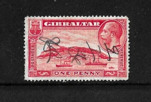 GIBRALTAR 1931 KGV - Un centavo (1d) Escarlata - Perf 14 - SG 110 - Fino Usado - Imagen 1 de 2