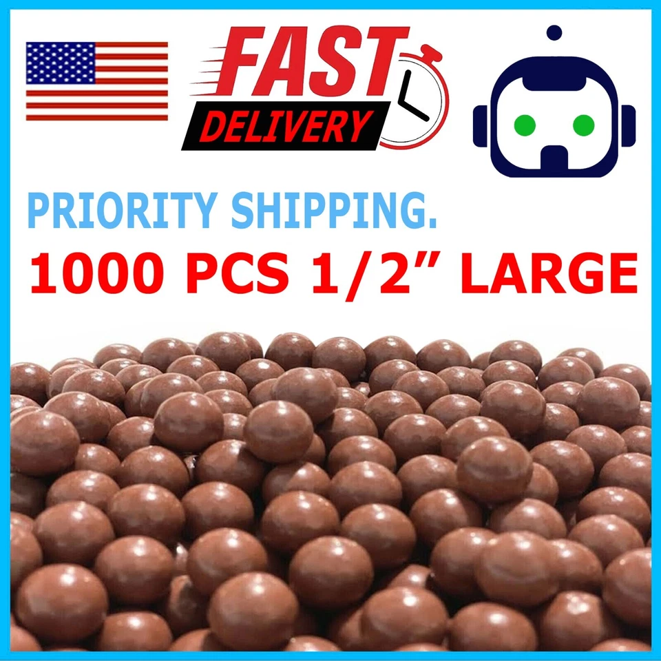 MINIDUINO (1000) 1/2" Inch Biodegradable Slingshot Ammo Precision Hard Clay Balls