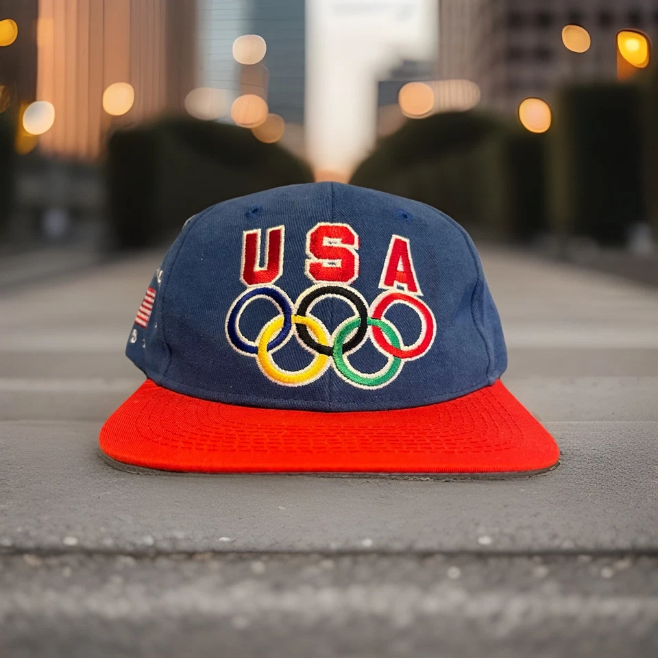 Gorra ajustable azul vintage Team USA Olympics Go For Gold Starter Snapback Foto 1 de 4