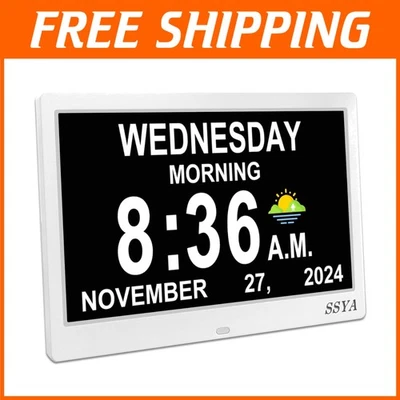 USB Photo Playback Digital Calendar Alarm Clock for Seniors - Image 1 of 4