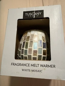Candle Plug-In Wax Warmer, White Mosaic Brand New Great Gift - Picture 1 of 2