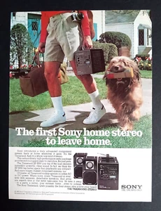 1981 Sony Home Stereo Transound XF-5000 Dog Vintage Magazine Cut Print Ad - Picture 1 of 4