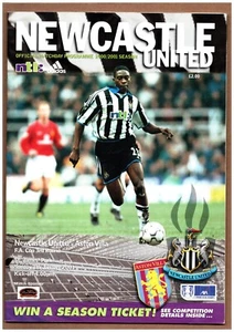 Newcastle United v Aston Villa 2000-2001 FA Cup Programme 7/1/2001 - Picture 1 of 2