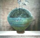 Post Modern Raku Pottery Vase Drip Glaze Punched Dark Minimalist Contemporary 