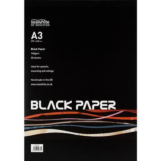 Papierblock Seawhite 140 g/m² schwarz 50 Blatt