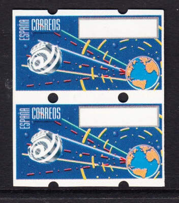 ATMs. ESPAÑA 1996.15.  GLOBO TERRESTRE. ESPACIO (III).  Pareja. Blanca. Mnh - Imagen 1 de 2