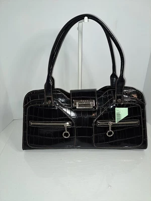 Bolso de hombro Maxx New York negro charol para mujer  Foto 1 de 4
