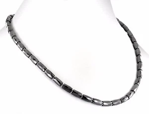 Diamante Negro Collar Jet Negro Elegante Tubo Forma 20" Certified-Gift Boda - Imagen 1 de 3