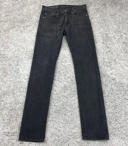 Armani Exchange Jeans Mens 28R 29x32 Skinny Stretch Black Faded AX Logo Denim - Picture 1 of 11