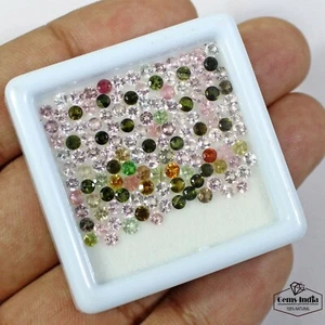 9.40 Cts/135 Pcs Natural Untreated Bi-Color Tourmaline Round Calibrated 2mm Gems - Picture 1 of 4