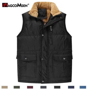 Full Zip Winter Sleeveless Fleece Jackets Vests Mens Body Warmer Work Waistcoats - Picture 1 of 53