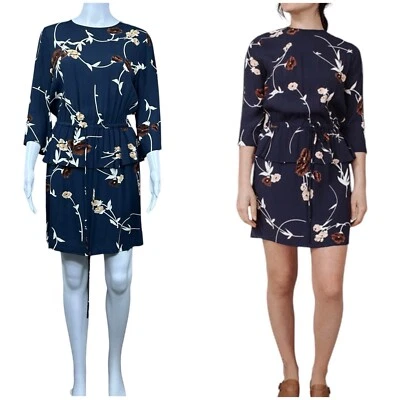 GANNI Dalton креп цветочный мини-платье размер 4 ярусный Cottagecore богемное - Изображение 1 из 4