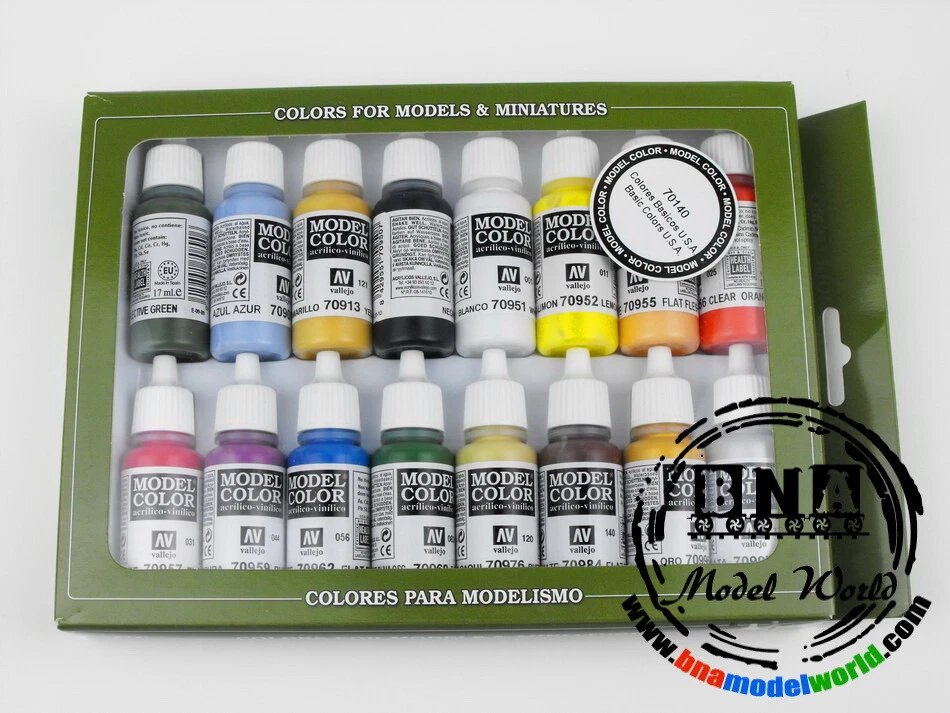 Vallejo Model Color Paint Set - Basic Colours USA (16 x 17ml) #70140 - image 1 of 1