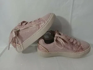 SO Girl's Memory Foam Pink Glitter Tennis Shoes Zip Emilee Sz 12 MED W/O TAG/BOX - Picture 1 of 12