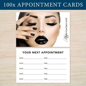 100 tarjetas de cita para terapeuta de belleza uñas manicura salón CORREO GRATUITO - Imagen 1 de 9
