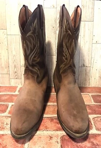 "Botas de Vaquero Laredo Para Hombres 14 D 4212 Puntera París Marrón Tostado 13"" Western Envejecido" - Imagen 1 de 8