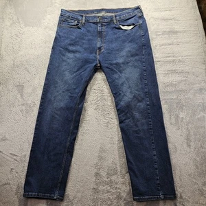Pantalones de mezclilla para hombre Levi's 506 talla 40x32 lavado oscuro pierna recta mezcla de algodón elástico - Imagen 1 de 12