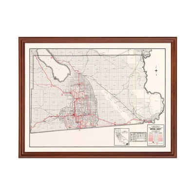 Old Map of Imperial County, CA 1935 - Vintage California Art - Image 1 of 4