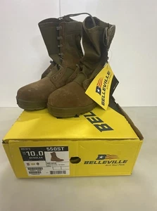 Belleville USMC Hot Weather Steel Toe Boots 550ST Brown Leather 10 Regular - Picture 1 of 5