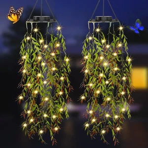 2x Solarlampen Hängende künstliche Pflanzen für Ornamente Hochzeit Patio Yard - Bild 1 von 9
