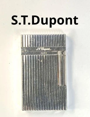 Accendino a gas STDupontLINE2 linea verticale argento Francia - Immagine 1 di 4