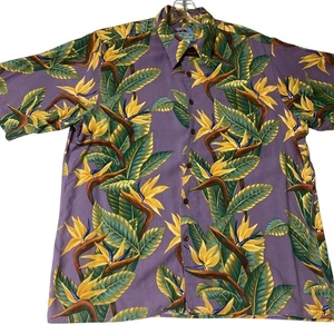 VTG Reyn Spooner Hawaiian Shirt Mens L Purple Bird of Paradise Floral Aloha - Bild 1 von 8