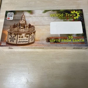 HOLZ TRICK KIT MODELL Spieluhr 3D PUZZLE Geschenke vom Weihnachtsmann Neu - Bild 1 von 4