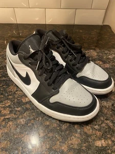 Jordan 1 Low Shadow Toe Black White Gray 553558 052 2021 Men’s Size 9 - Picture 1 of 11