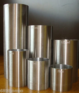 Stainless Steel Thimble Measures 6 Piece Bundle Set 25,35,50,125,175 & 250ml Bar - Picture 1 of 1