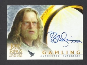 TOPPS BRUCE HOPKINS GAMLING LORD OF THE RINGS AUTOGRAPH CARD RETURN OF THE KING - Picture 1 of 2