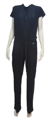 Damen Overall Jumpsuite  Due Vita lässig Kurzarm Casual Schwarz neu - Bild 1 von 4