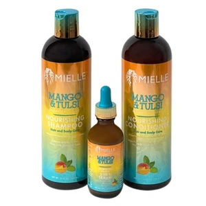 NEW Mielle Organics - Mango & Tulsi Collection - Hair Care Bundle Full Set - 3pc - Picture 1 of 4