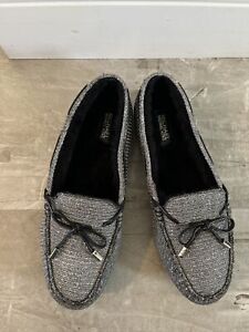 Michael Kors Women's Silver Glitter Slippers Size 8Faux Fur Lined