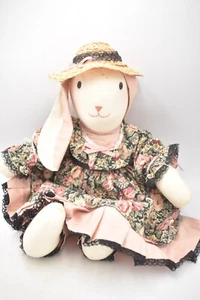 Vintage Bunny Rabbit Rag Doll Plush – 44cm Soft Toy – Retired & Dressed - Picture 1 of 24