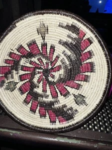 100% Handcrafted Fibers Embera Indians Panama Woven Plate 7 inches Decor - Picture 1 of 7