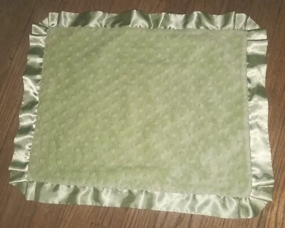 COCALO GREEN Satin Plush  MINKY VELOUR Dots Pattern Baby  Soft BLANKET  - Image 1 of 2
