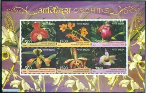 Conjunto de estampillas de flora de orquídeas India 2016 6v Sg, 3159-3164 minishoja MNH - Imagen 1 de 3