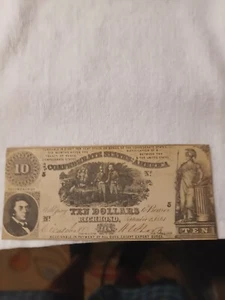 September 2nd, 1861 Confederate States of America $10 Note T-30 CSA  - Picture 1 of 6