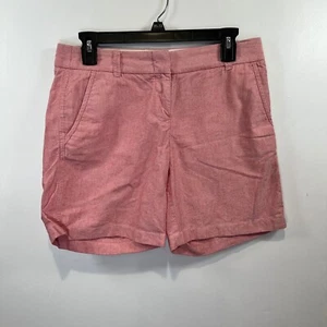 J. Crew City Fit Shorts Red Chambray Casual Everyday Preppy Size 2 - Picture 1 of 4