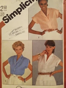 UC Gr. 10 Vintage 80er Bluse verlängerte Schulter Schnittmuster Simplicity 5451 - Bild 1 von 2