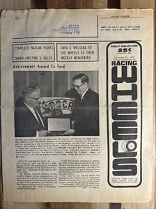 1963 Racing Wheels Newspaper, NASCAR’s Bill France Presents Award to Ford - Picture 1 of 11