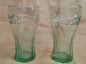 Vaso Coca-Cola transparente teñido verde, juego de 2 6' - Imagen 1 de 7