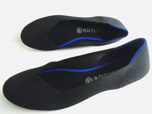 ROTHY'S US 11.5M EU 42 .5 The Flat Round Toe Ballet Black Knit Textile Shoes - Imagen 1 de 8