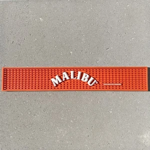Malibu rechteckige Schiene Gummi Bar Matte 21” x 3,5” orange weiß gebraucht - Bild 1 von 3
