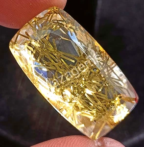 Rutilated Quartz Size 41 Ct Natural Cushion Cut Loose Gemstone EGL Certified K - Picture 1 of 8