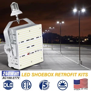 240W LED Shoebox Retrofit Kit Replace 1000W MH/HPS Street Parking Lot Lights DLC - Picture 1 of 12