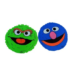 Vintage Sesame Street Vinyl Placemats 1978 Oscar The Grouch And Grover 15" - Picture 1 of 7