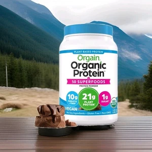 Orgain Organic Plant Based Protein + Superfoods Nutrition Powder, Chocolate, 2lb - Picture 1 of 1