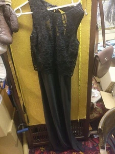 Morgan Black long evening dress.UK 9-10 excellent condition worn once for prom - Picture 1 of 4